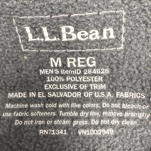 Men's L.L. BEAN‎ Gray Polartec Fleece Zip-Up Vest- Size Medium - Picture 6 of 8